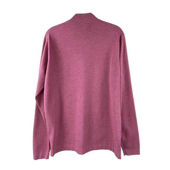 Peter Millar Pink Quarter Zip Pullover Sweater Size M Cotton New Without Tag - Picture 3 of 7